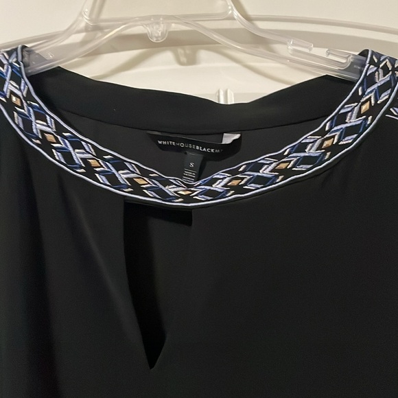 White House Black Market 3/4 Sleeve Black Dress Size Small - Picture 3 of 10